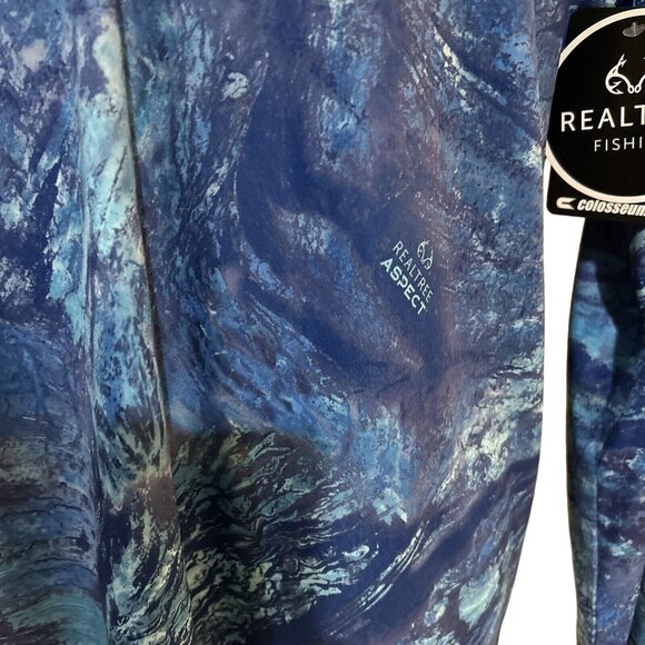 Memphis Tigers Colosseum RealTree Ocean Fishing LS 1/4 Zip Wind Shirt Men L New - Picture 6 of 9